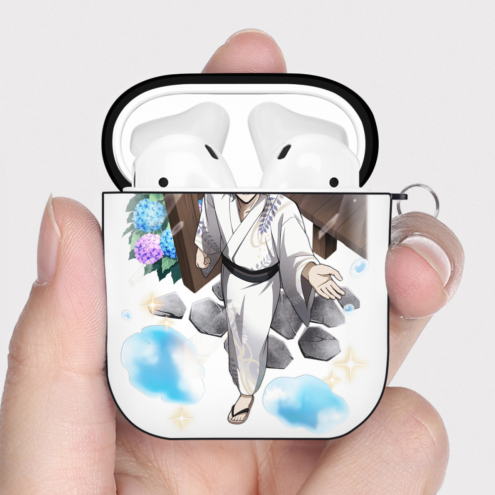 （画像用） 文豪ストレイドッグス Bungo Stray Dogs AirPods 第2世代保護ケース ハードシェル ブラック 耐衝撃・防指紋・カラビナ付き