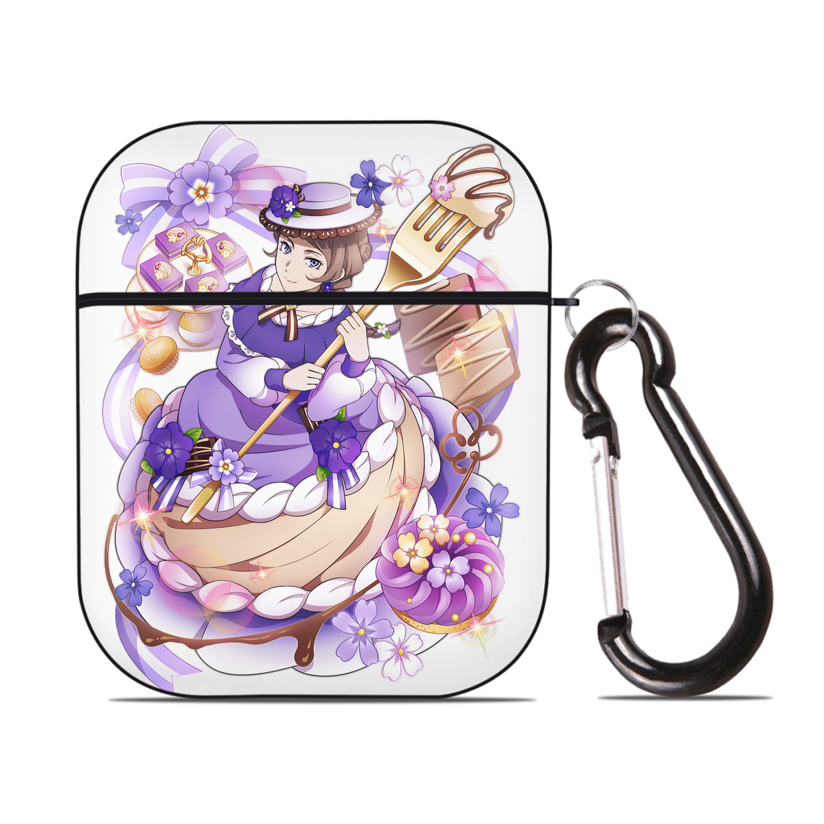 （画像用） 文豪ストレイドッグス Bungo Stray Dogs AirPods 第2世代保護ケース ハードシェル ブラック 耐衝撃・防指紋・カラビナ付き