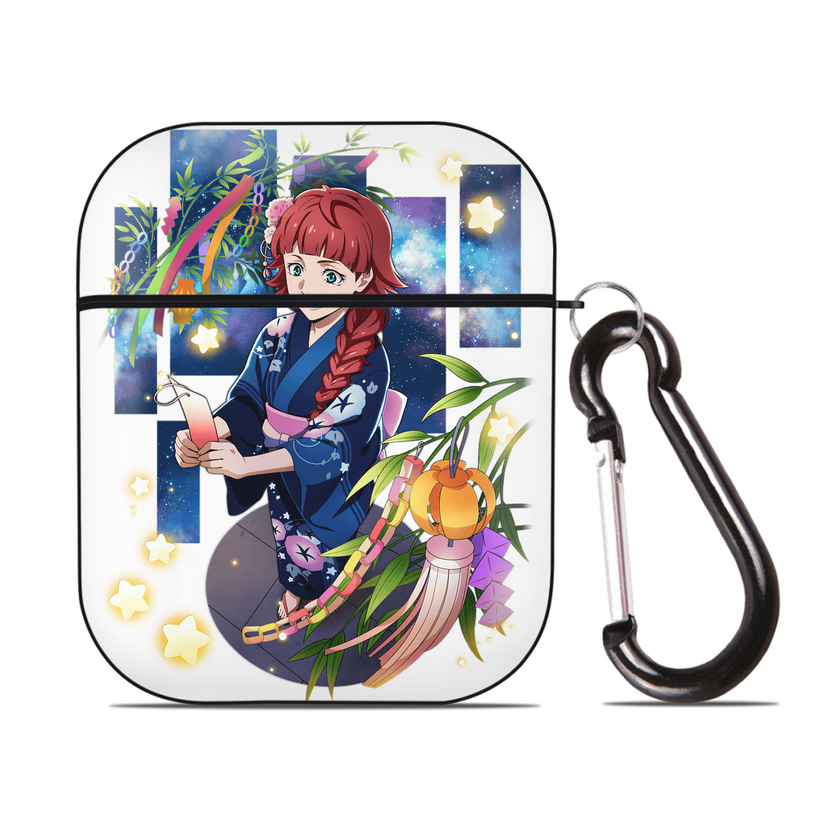 （画像用） 文豪ストレイドッグス Bungo Stray Dogs AirPods 第2世代保護ケース ハードシェル ブラック 耐衝撃・防指紋・カラビナ付き