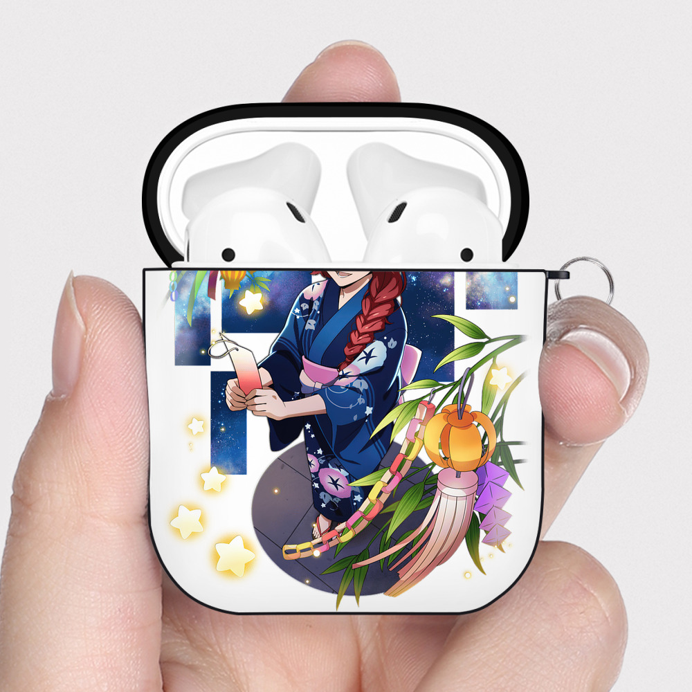 （画像用） 文豪ストレイドッグス Bungo Stray Dogs AirPods 第2世代保護ケース ハードシェル ブラック 耐衝撃・防指紋・カラビナ付き