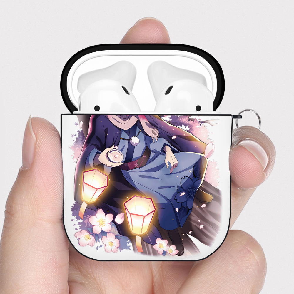 （画像用） 文豪ストレイドッグス Bungo Stray Dogs AirPods 第2世代保護ケース ハードシェル ブラック 耐衝撃・防指紋・カラビナ付き