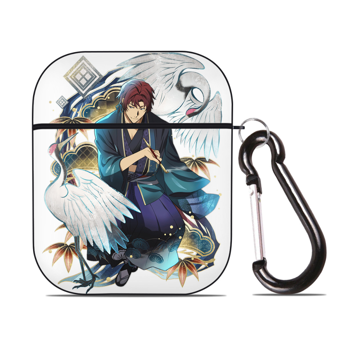 （画像用） 文豪ストレイドッグス Bungo Stray Dogs AirPods 第2世代保護ケース ハードシェル ブラック 耐衝撃・防指紋・カラビナ付き
