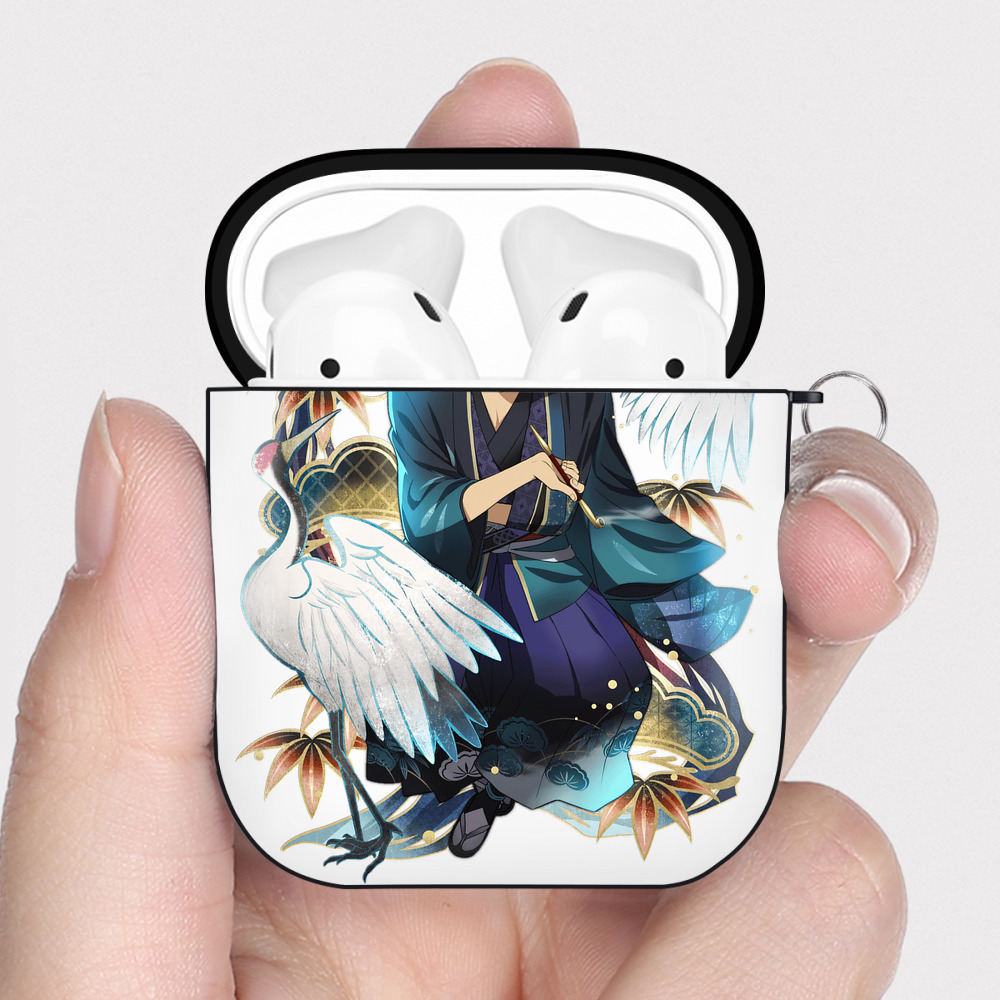（画像用） 文豪ストレイドッグス Bungo Stray Dogs AirPods 第2世代保護ケース ハードシェル ブラック 耐衝撃・防指紋・カラビナ付き