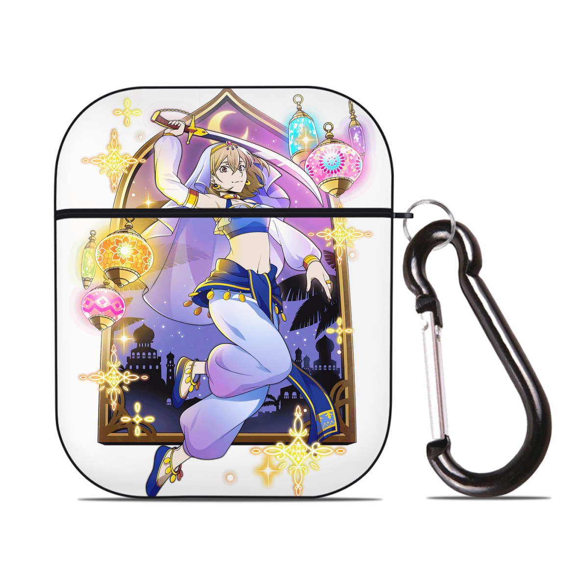 （画像用） 文豪ストレイドッグス Bungo Stray Dogs AirPods 第2世代保護ケース ハードシェル ブラック 耐衝撃・防指紋・カラビナ付き