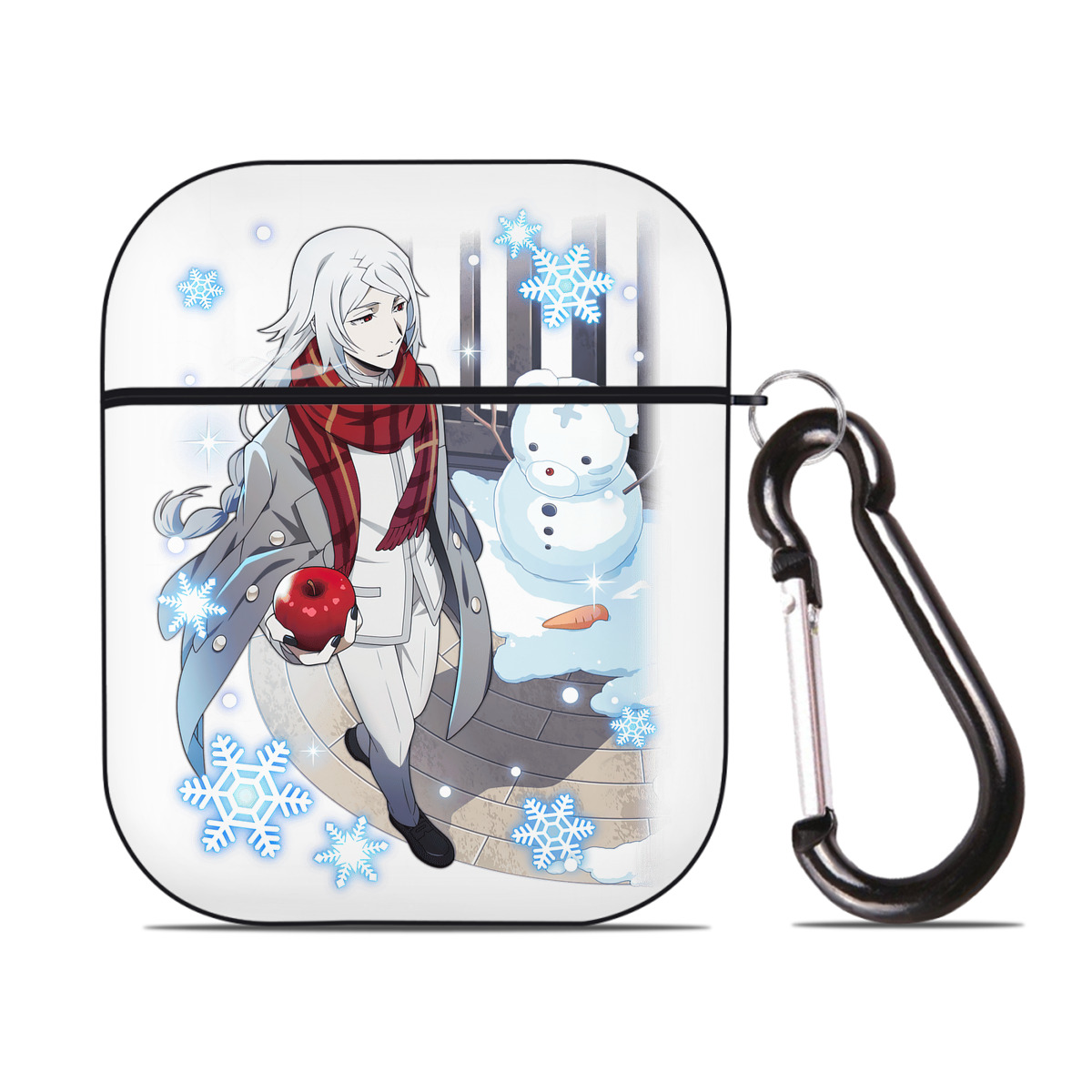 （画像用） 文豪ストレイドッグス Bungo Stray Dogs AirPods 第2世代保護ケース ハードシェル ブラック 耐衝撃・防指紋・カラビナ付き