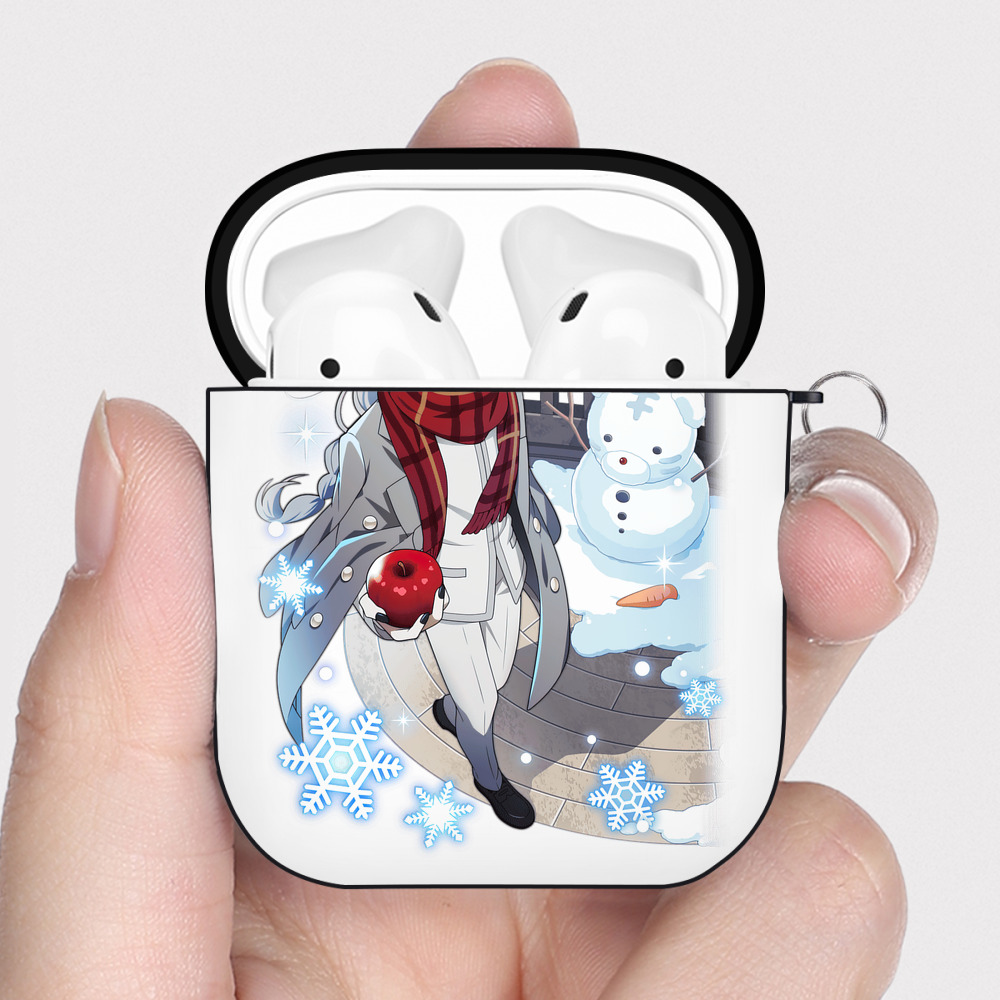 （画像用） 文豪ストレイドッグス Bungo Stray Dogs AirPods 第2世代保護ケース ハードシェル ブラック 耐衝撃・防指紋・カラビナ付き