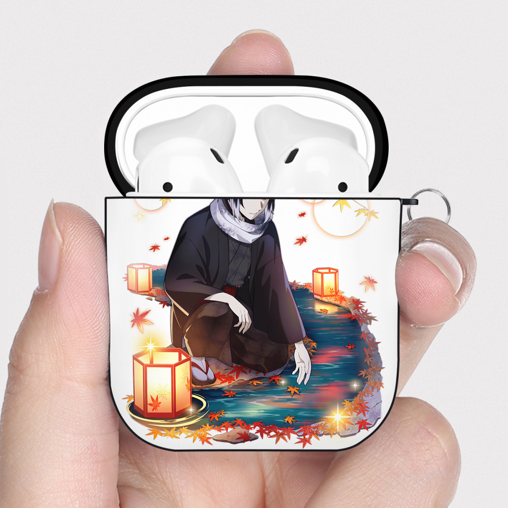 （画像用） 文豪ストレイドッグス Bungo Stray Dogs AirPods 第2世代保護ケース ハードシェル ブラック 耐衝撃・防指紋・カラビナ付き