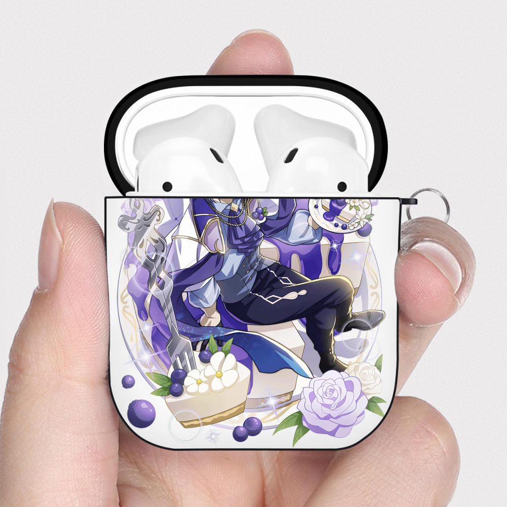 文豪ストレイドッグス Bungo Stray Dogs AirPods 第2世代保護ケース ハードシェル ブラック 耐衝撃・防指紋・カラビナ付き
