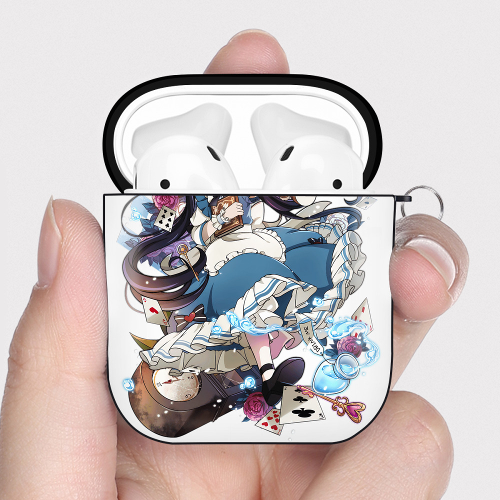 （画像用） 文豪ストレイドッグス Bungo Stray Dogs AirPods 第2世代保護ケース ハードシェル ブラック 耐衝撃・防指紋・カラビナ付き