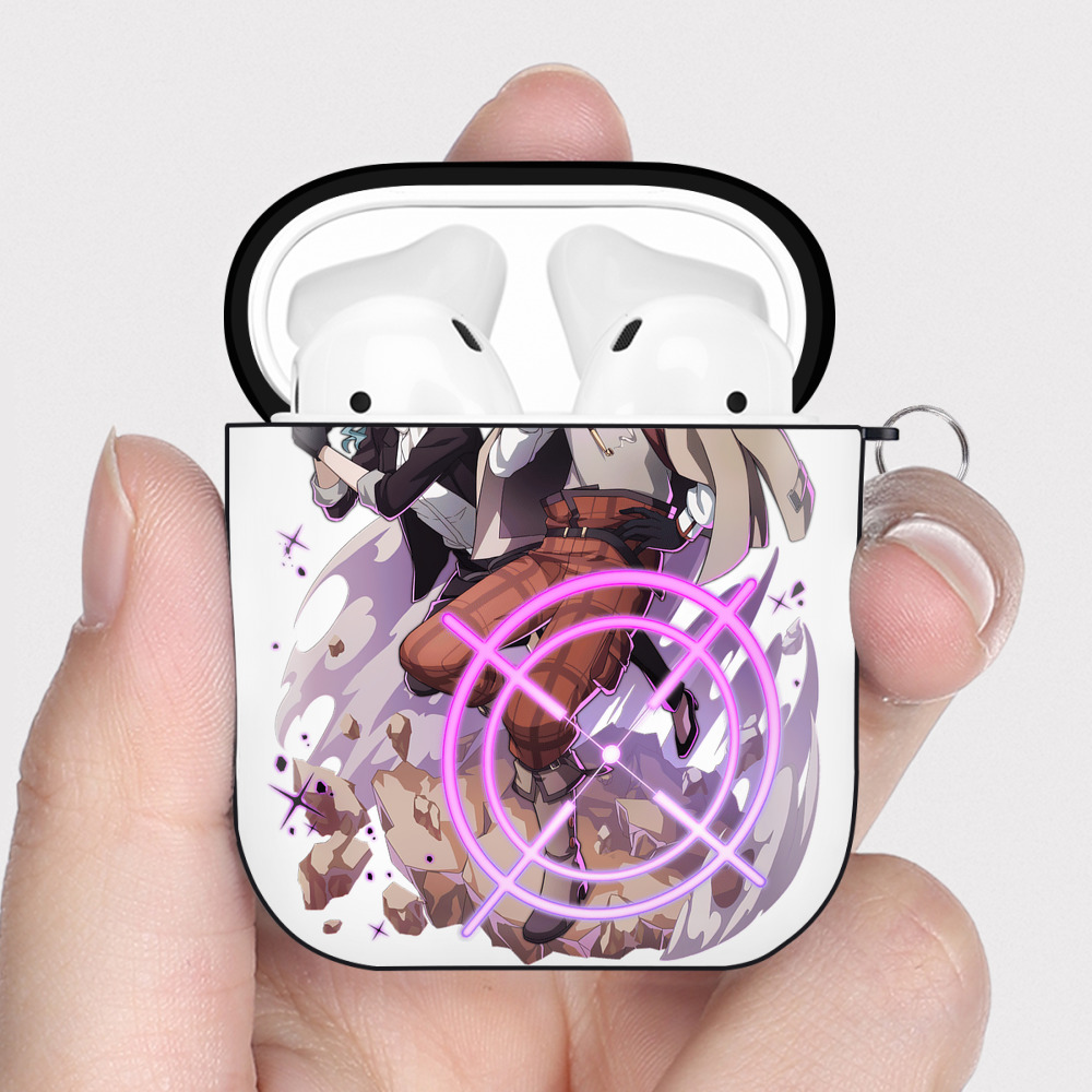 （画像用） 文豪ストレイドッグス Bungo Stray Dogs AirPods 第2世代保護ケース ハードシェル ブラック 耐衝撃・防指紋・カラビナ付き
