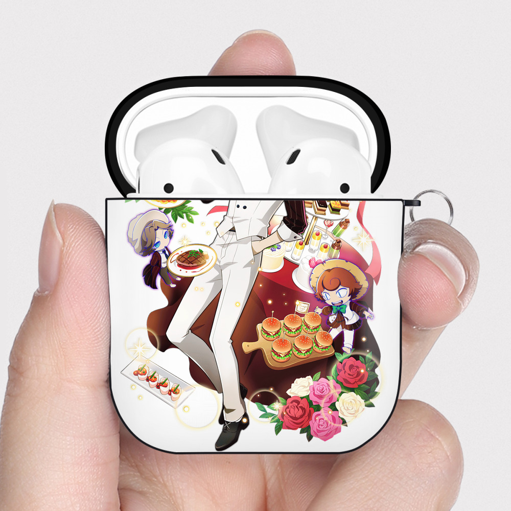 （画像用） 文豪ストレイドッグス Bungo Stray Dogs AirPods 第2世代保護ケース ハードシェル ブラック 耐衝撃・防指紋・カラビナ付き