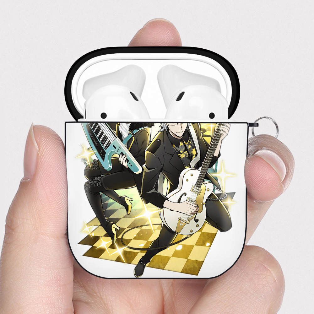 （画像用） 文豪ストレイドッグス Bungo Stray Dogs AirPods 第2世代保護ケース ハードシェル ブラック 耐衝撃・防指紋・カラビナ付き