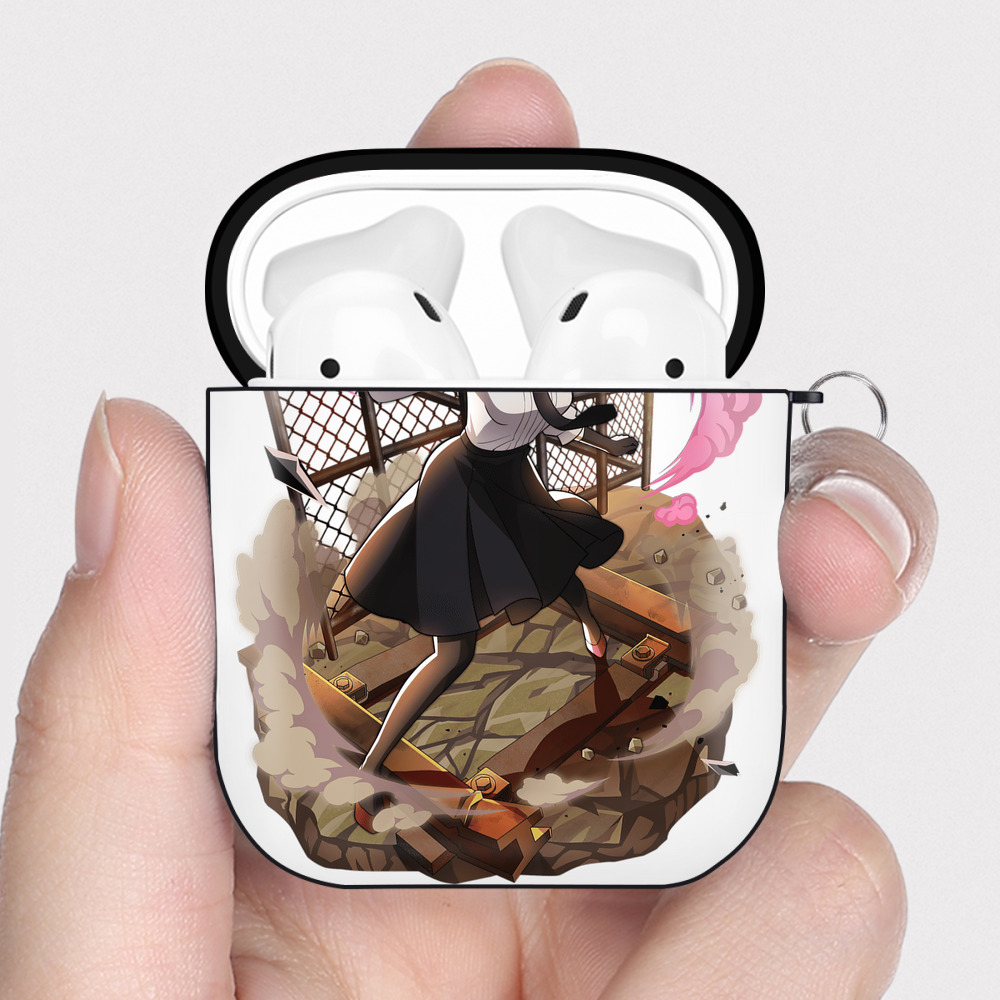 （画像用） 文豪ストレイドッグス Bungo Stray Dogs AirPods 第2世代保護ケース ハードシェル ブラック 耐衝撃・防指紋・カラビナ付き