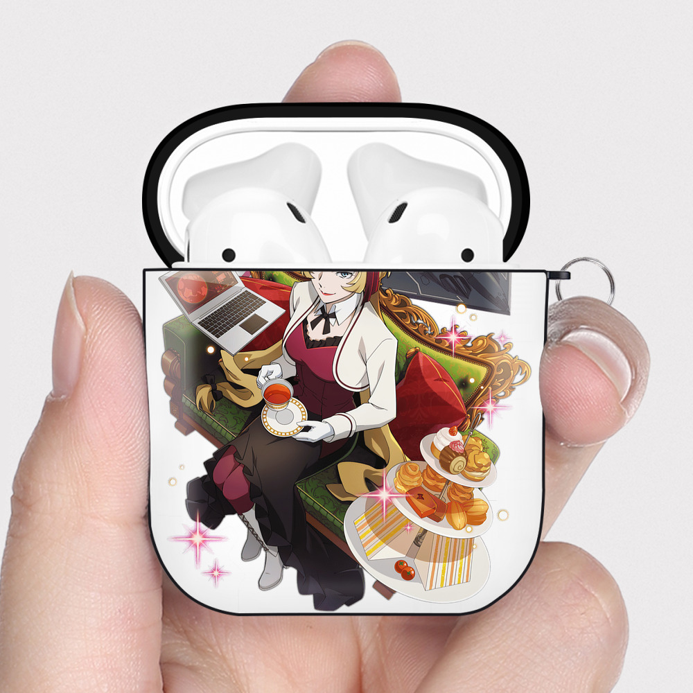（画像用） 文豪ストレイドッグス Bungo Stray Dogs AirPods 第2世代保護ケース ハードシェル ブラック 耐衝撃・防指紋・カラビナ付き