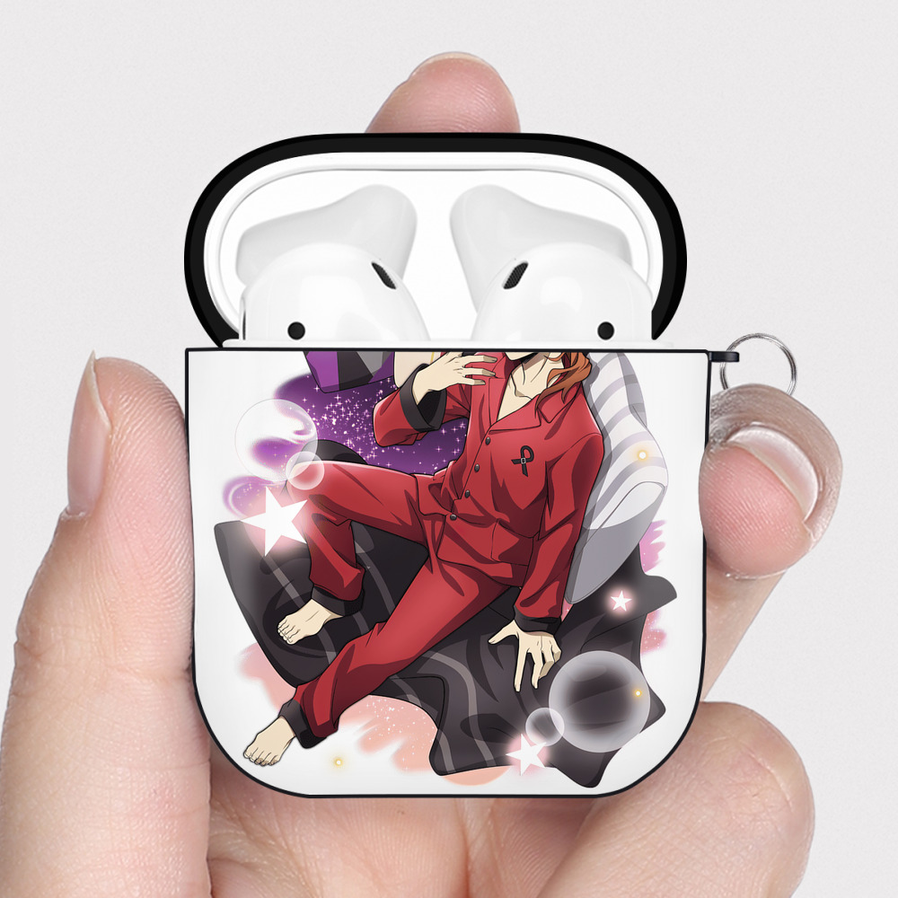 （画像用） 文豪ストレイドッグス Bungo Stray Dogs AirPods 第2世代保護ケース ハードシェル ブラック 耐衝撃・防指紋・カラビナ付き