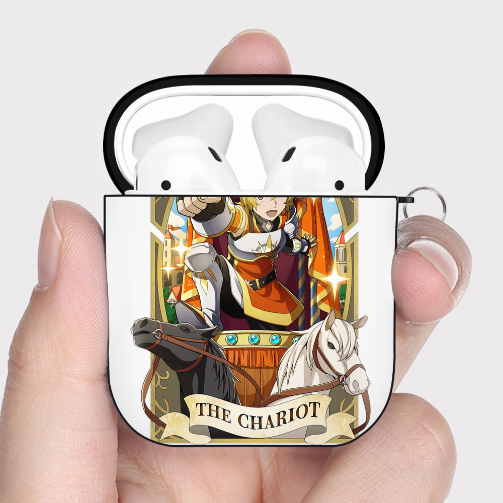 （画像用） 文豪ストレイドッグス Bungo Stray Dogs AirPods 第2世代保護ケース ハードシェル ブラック 耐衝撃・防指紋・カラビナ付き