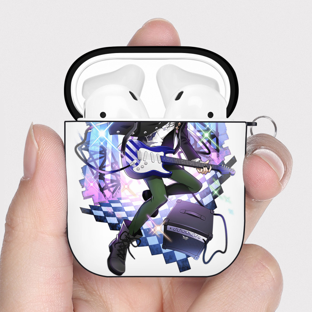 （画像用） 文豪ストレイドッグス Bungo Stray Dogs AirPods 第2世代保護ケース ハードシェル ブラック 耐衝撃・防指紋・カラビナ付き