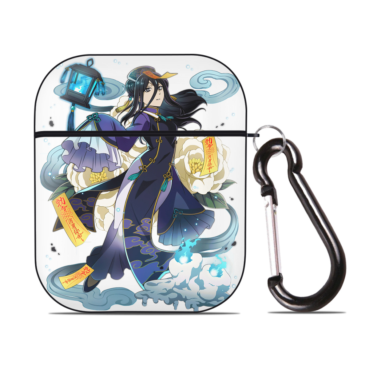 （画像用） 文豪ストレイドッグス Bungo Stray Dogs AirPods 第2世代保護ケース ハードシェル ブラック 耐衝撃・防指紋・カラビナ付き