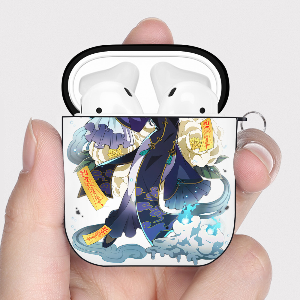 （画像用） 文豪ストレイドッグス Bungo Stray Dogs AirPods 第2世代保護ケース ハードシェル ブラック 耐衝撃・防指紋・カラビナ付き