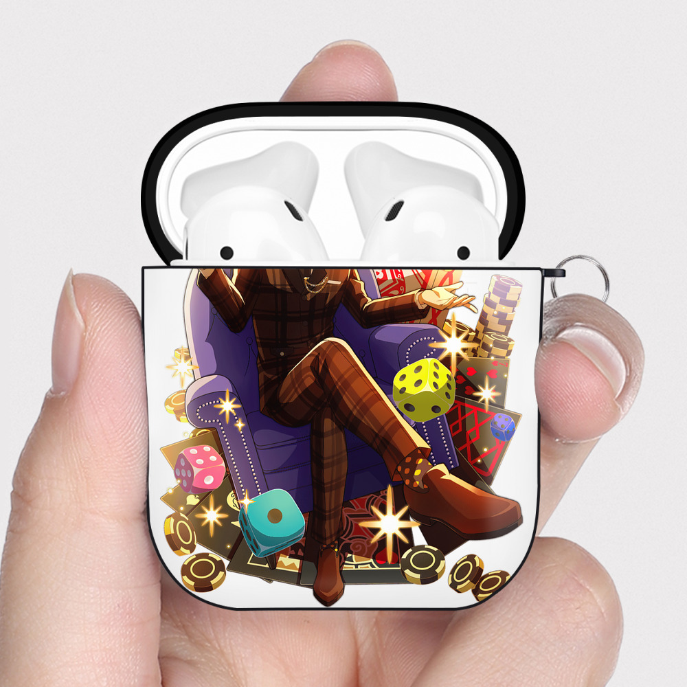 （画像用） 文豪ストレイドッグス Bungo Stray Dogs AirPods 第2世代保護ケース ハードシェル ブラック 耐衝撃・防指紋・カラビナ付き