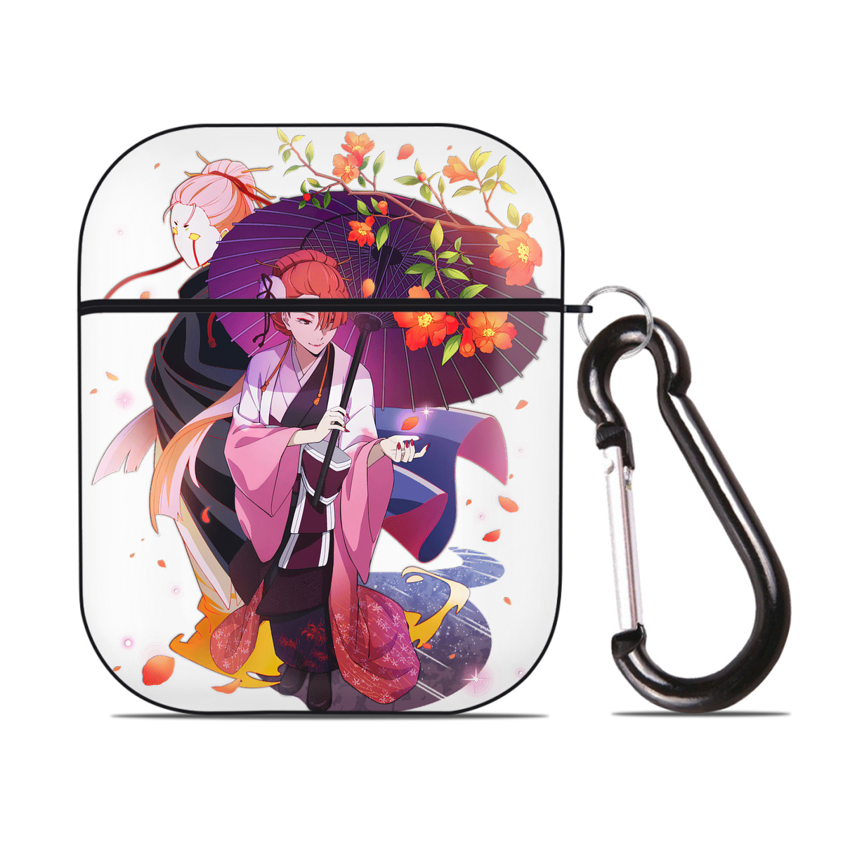 （画像用） 文豪ストレイドッグス Bungo Stray Dogs AirPods 第2世代保護ケース ハードシェル ブラック 耐衝撃・防指紋・カラビナ付き