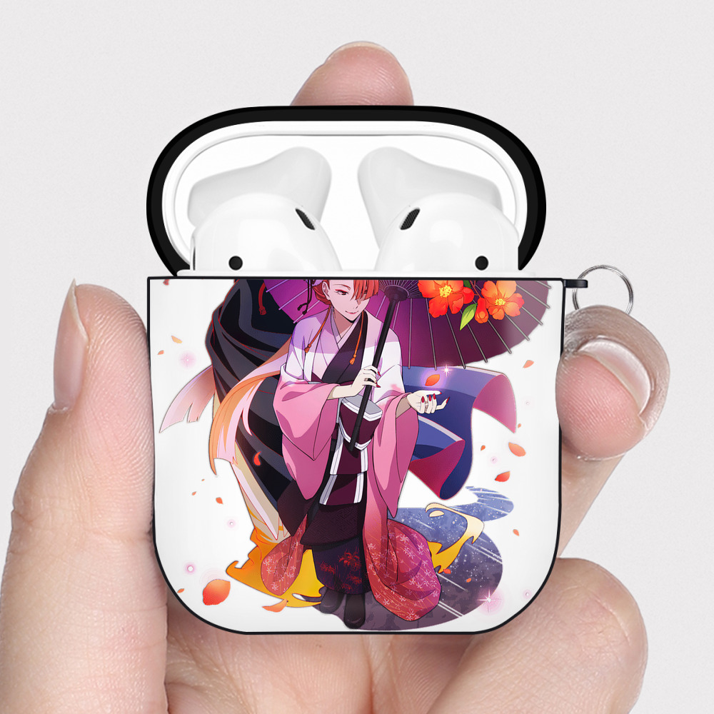 （画像用） 文豪ストレイドッグス Bungo Stray Dogs AirPods 第2世代保護ケース ハードシェル ブラック 耐衝撃・防指紋・カラビナ付き
