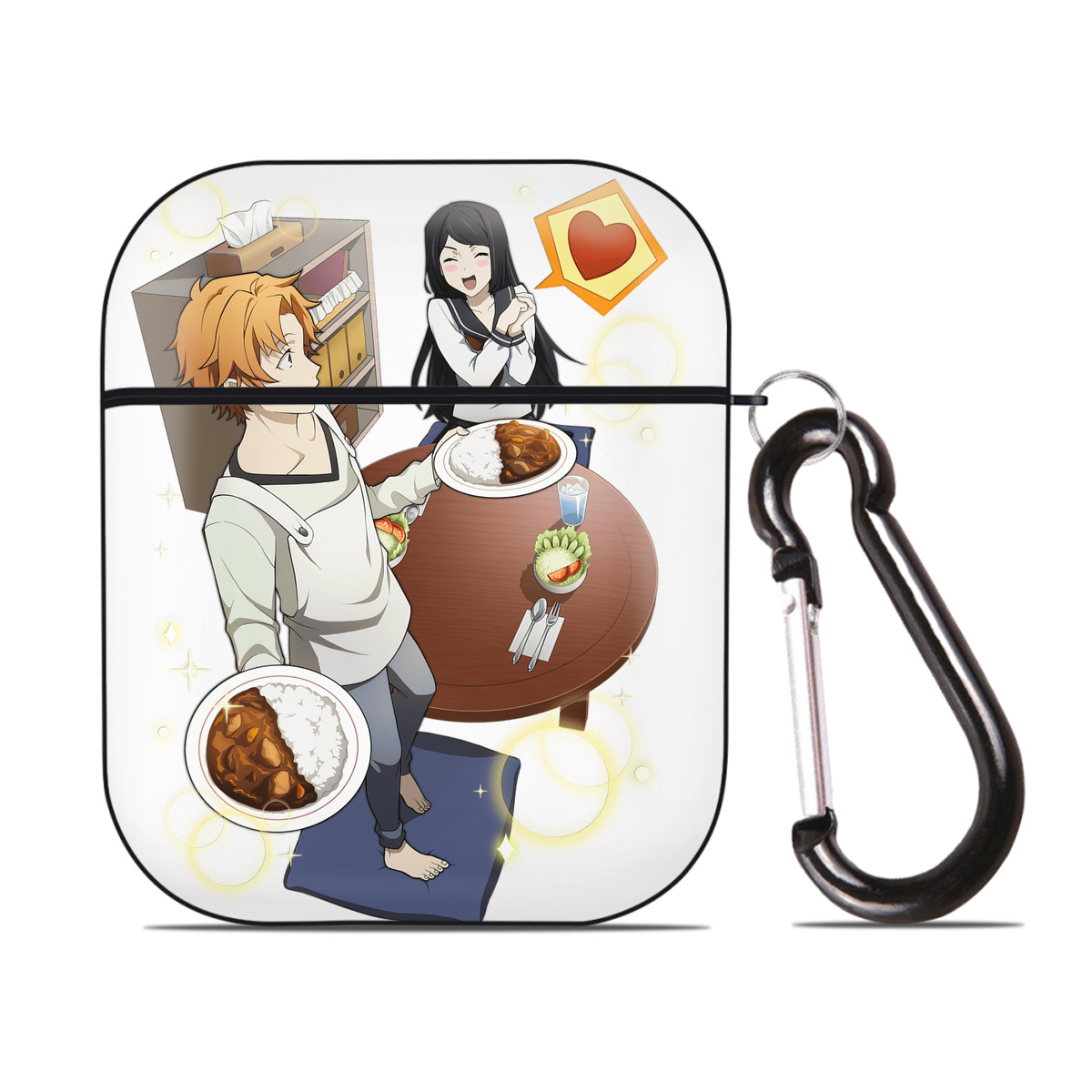 （画像用） 文豪ストレイドッグス Bungo Stray Dogs AirPods 第2世代保護ケース ハードシェル ブラック 耐衝撃・防指紋・カラビナ付き