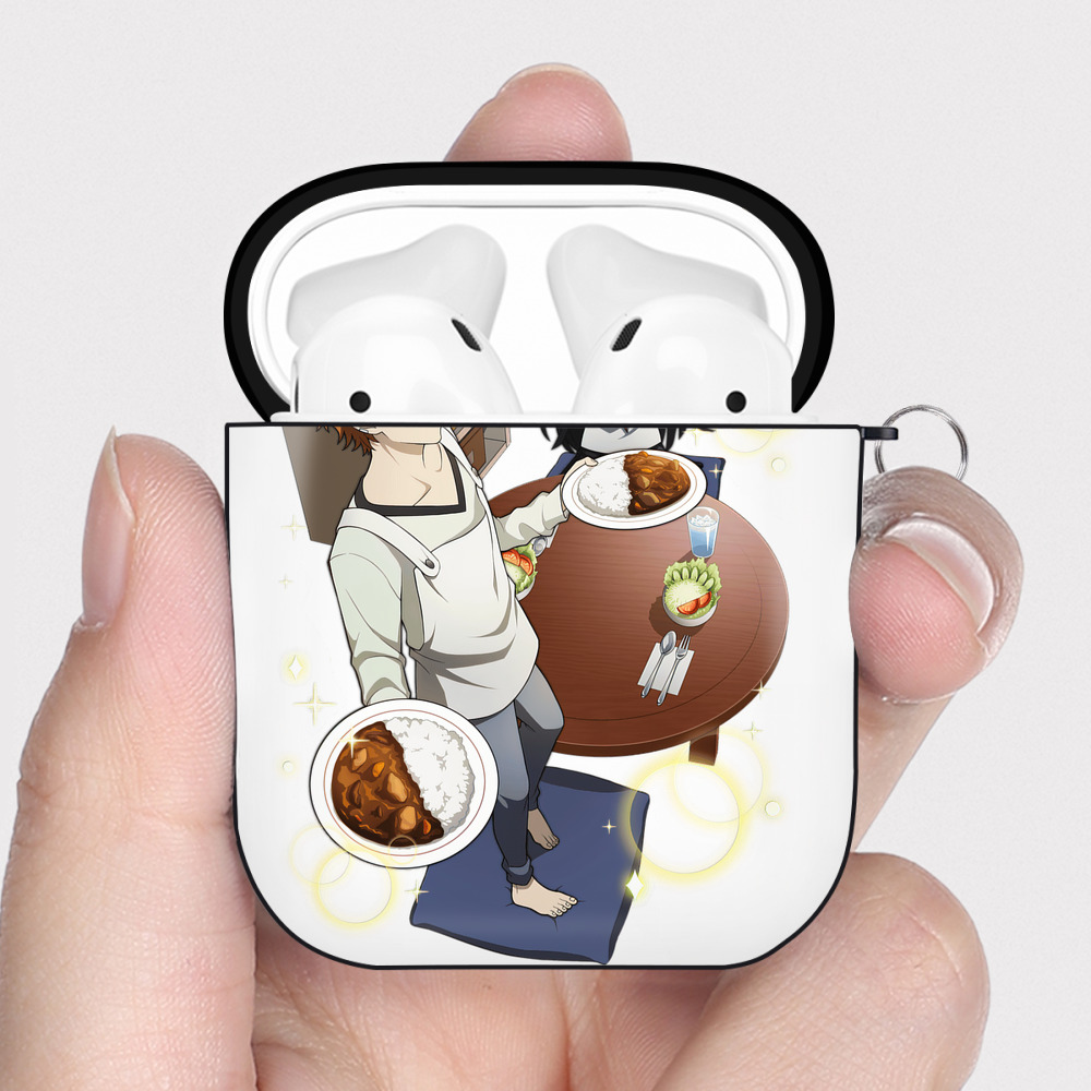 （画像用） 文豪ストレイドッグス Bungo Stray Dogs AirPods 第2世代保護ケース ハードシェル ブラック 耐衝撃・防指紋・カラビナ付き