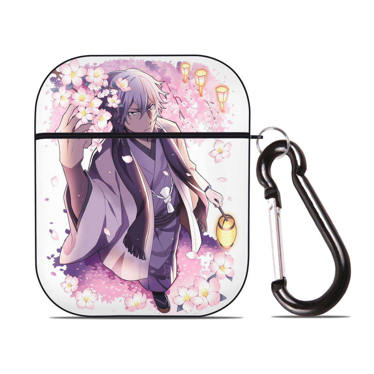（画像用） 文豪ストレイドッグス Bungo Stray Dogs AirPods 第2世代保護ケース ハードシェル ブラック 耐衝撃・防指紋・カラビナ付き