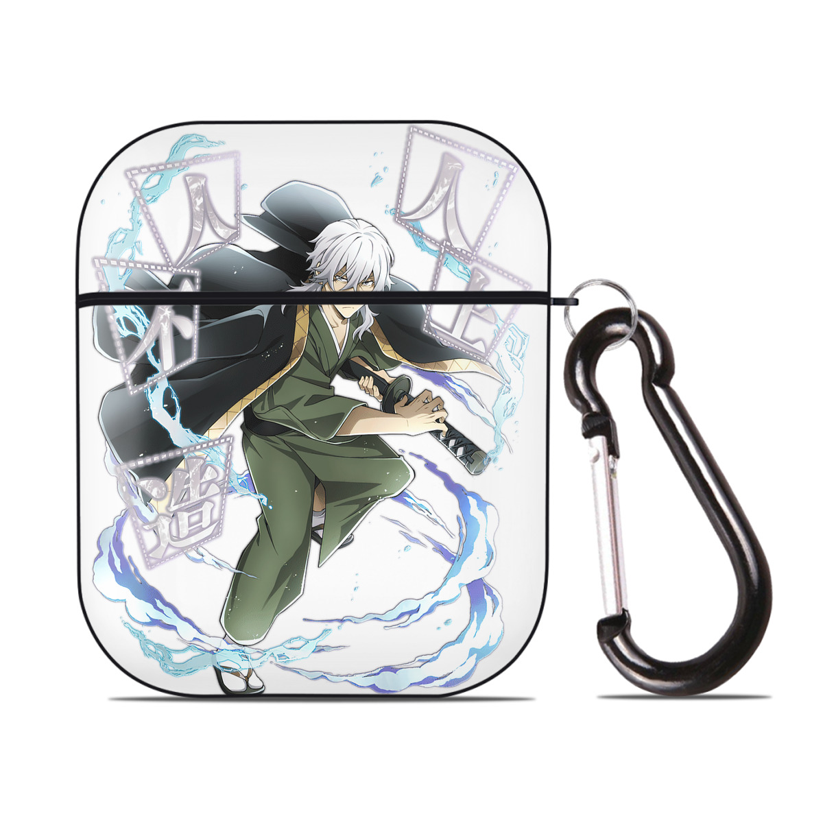 （画像用） 文豪ストレイドッグス Bungo Stray Dogs AirPods 第2世代保護ケース ハードシェル ブラック 耐衝撃・防指紋・カラビナ付き