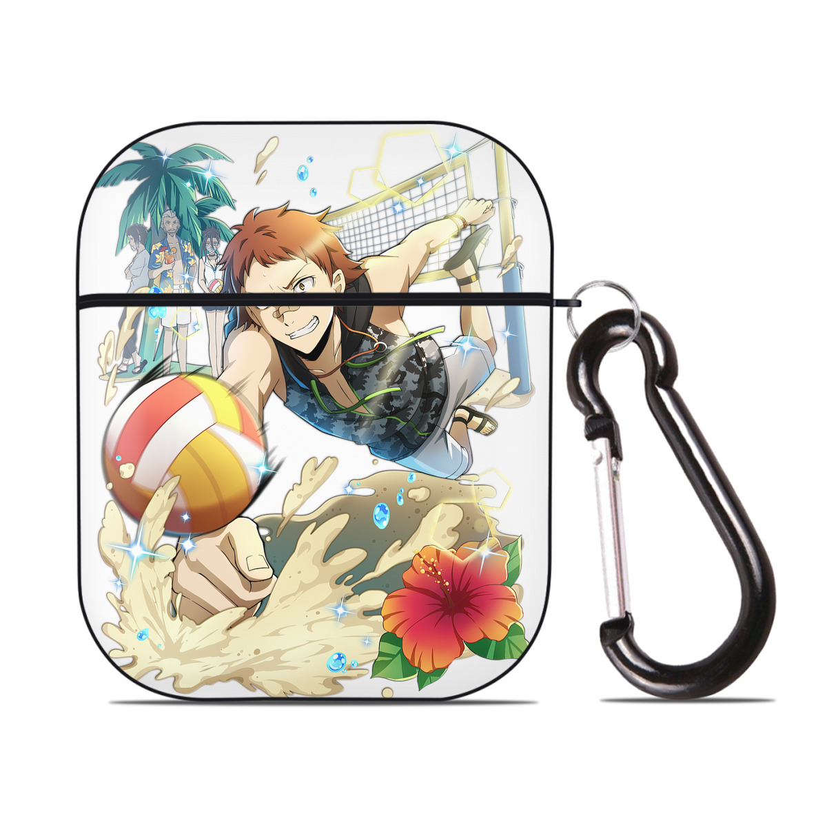 （画像用） 文豪ストレイドッグス Bungo Stray Dogs AirPods 第2世代保護ケース ハードシェル ブラック 耐衝撃・防指紋・カラビナ付き