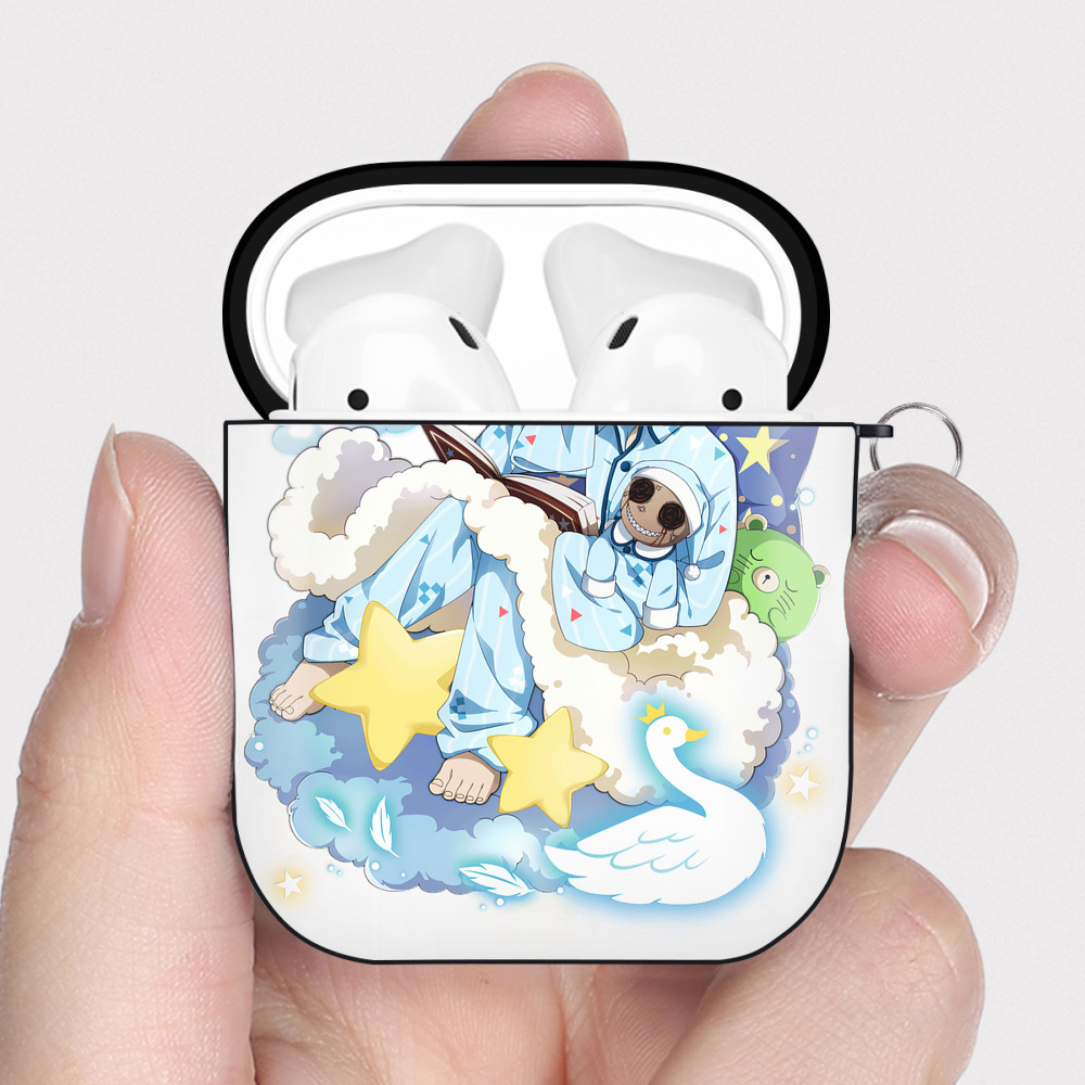 （画像用） 文豪ストレイドッグス Bungo Stray Dogs AirPods 第2世代保護ケース ハードシェル ブラック 耐衝撃・防指紋・カラビナ付き