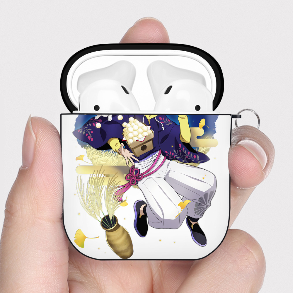 （画像用） 文豪ストレイドッグス Bungo Stray Dogs AirPods 第2世代保護ケース ハードシェル ブラック 耐衝撃・防指紋・カラビナ付き