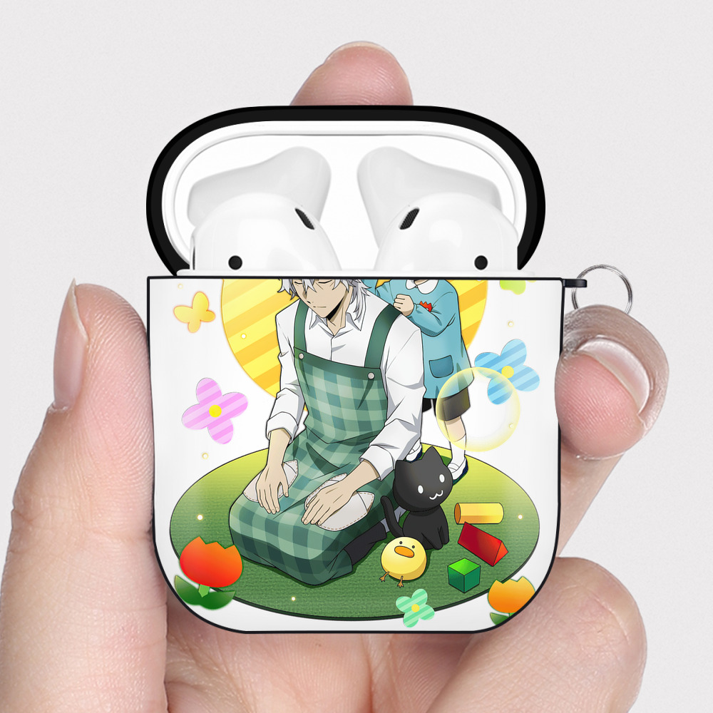 （画像用） 文豪ストレイドッグス Bungo Stray Dogs AirPods 第2世代保護ケース ハードシェル ブラック 耐衝撃・防指紋・カラビナ付き