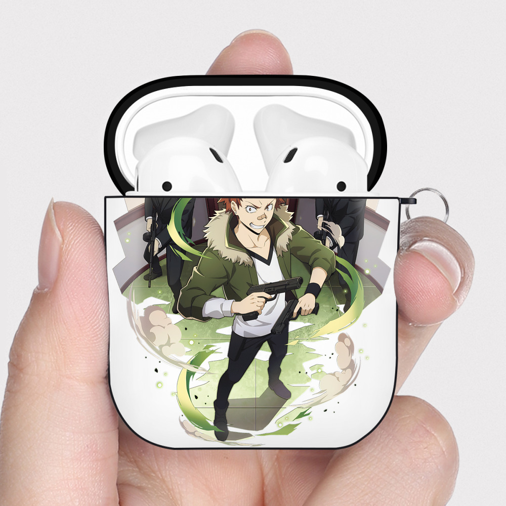（画像用） 文豪ストレイドッグス Bungo Stray Dogs AirPods 第2世代保護ケース ハードシェル ブラック 耐衝撃・防指紋・カラビナ付き
