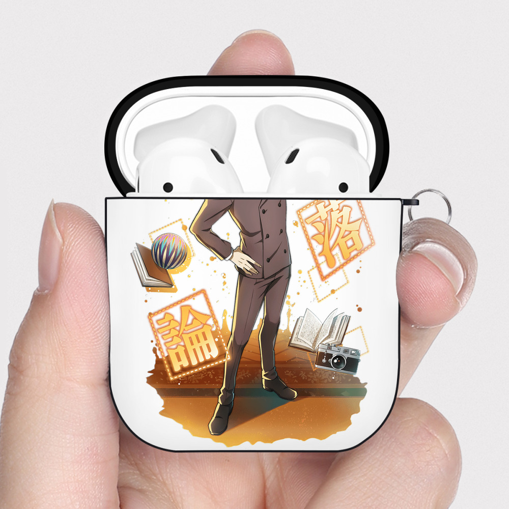 （画像用） 文豪ストレイドッグス Bungo Stray Dogs AirPods 第2世代保護ケース ハードシェル ブラック 耐衝撃・防指紋・カラビナ付き