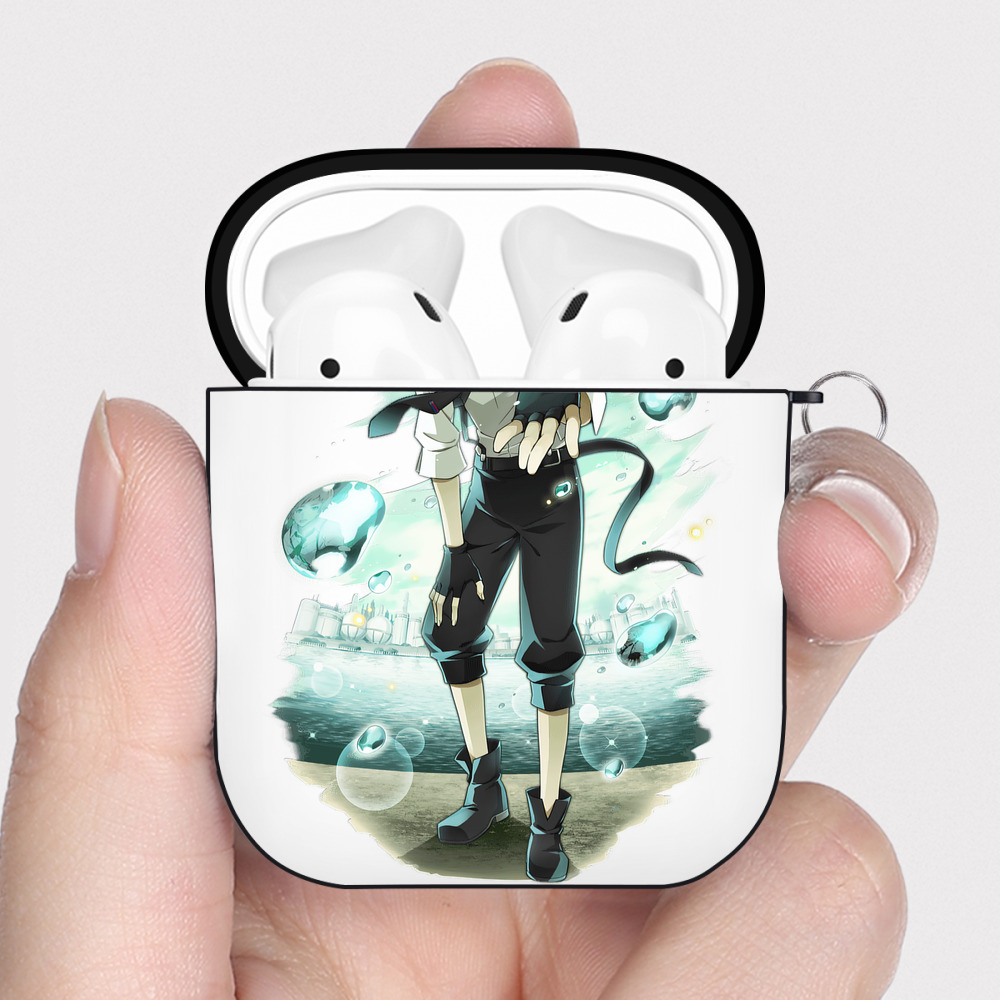 （画像用） 文豪ストレイドッグス Bungo Stray Dogs AirPods 第2世代保護ケース ハードシェル ブラック 耐衝撃・防指紋・カラビナ付き
