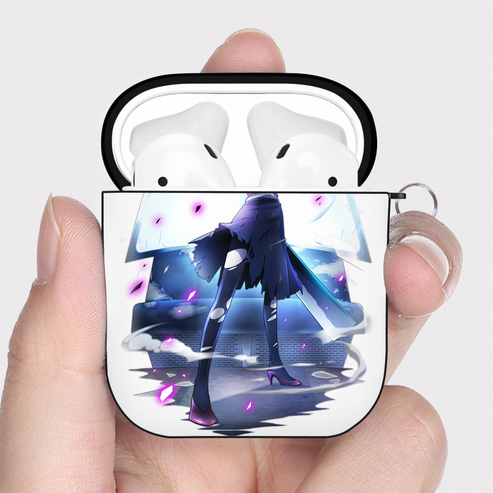 （画像用） 文豪ストレイドッグス Bungo Stray Dogs AirPods 第2世代保護ケース ハードシェル ブラック 耐衝撃・防指紋・カラビナ付き