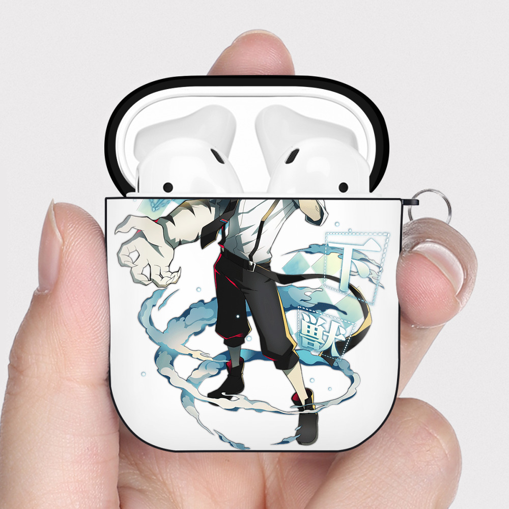 （画像用） 文豪ストレイドッグス Bungo Stray Dogs AirPods 第2世代保護ケース ハードシェル ブラック 耐衝撃・防指紋・カラビナ付き