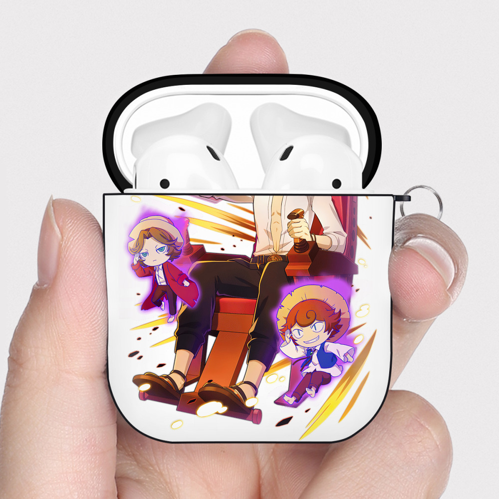 （画像用） 文豪ストレイドッグス Bungo Stray Dogs AirPods 第2世代保護ケース ハードシェル ブラック 耐衝撃・防指紋・カラビナ付き