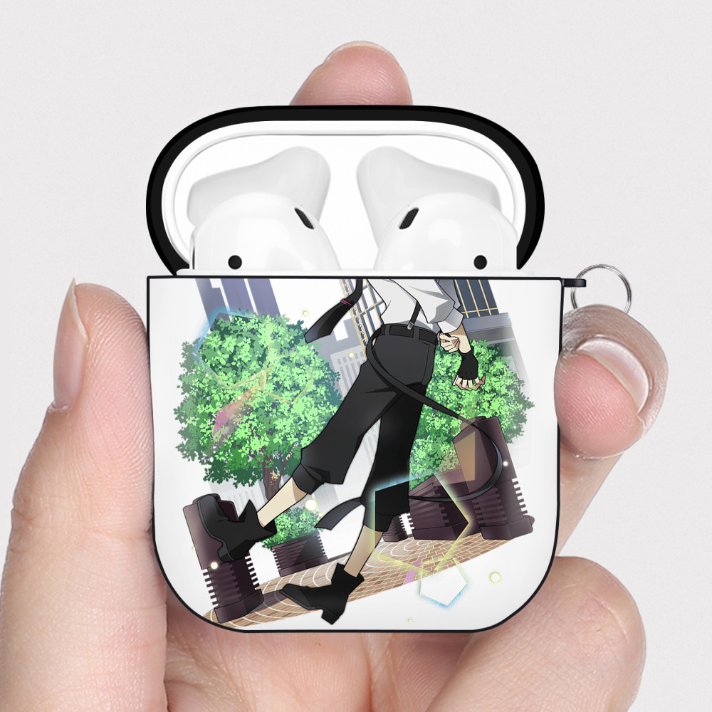 （画像用） 文豪ストレイドッグス Bungo Stray Dogs AirPods 第2世代保護ケース ハードシェル ブラック 耐衝撃・防指紋・カラビナ付き