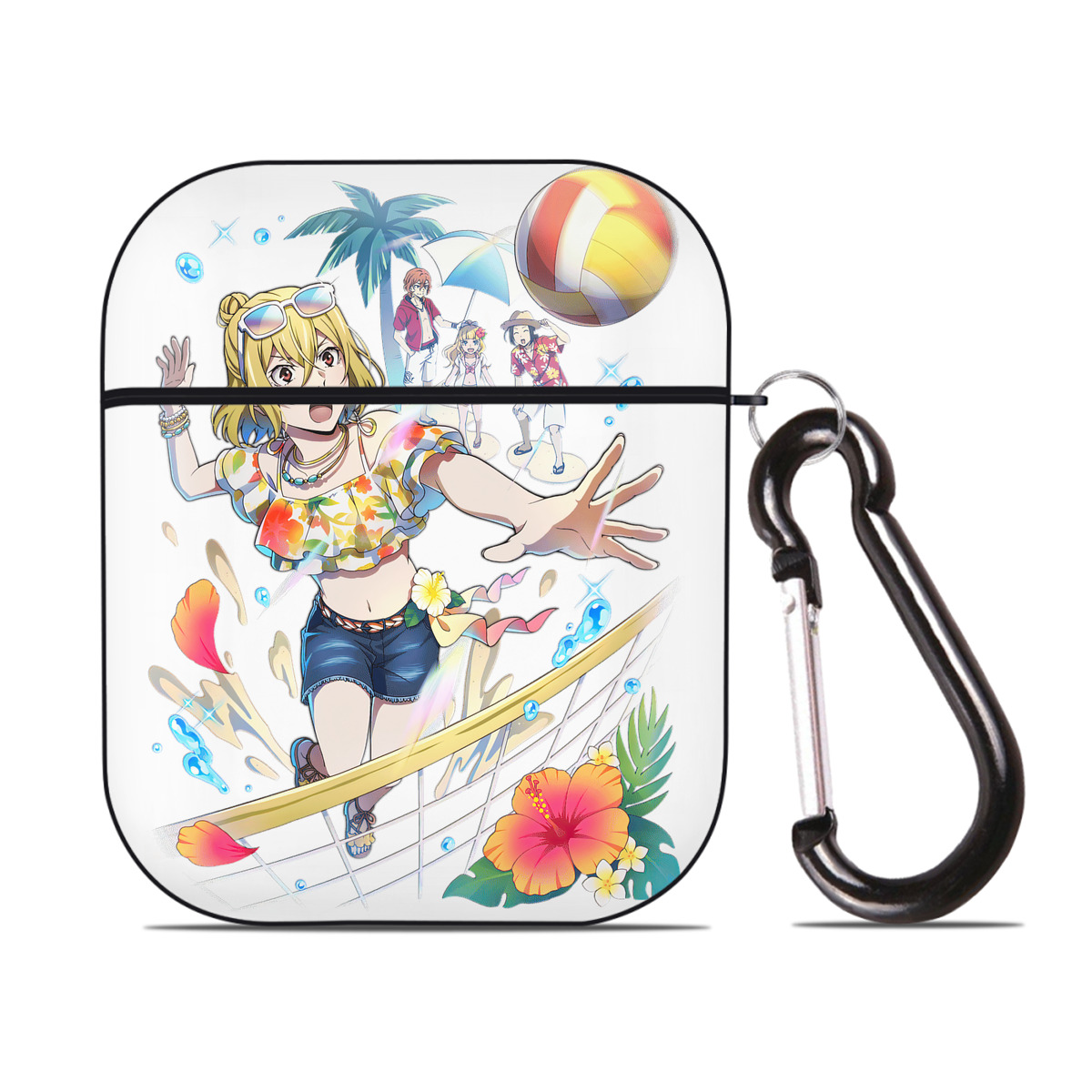（画像用） 文豪ストレイドッグス Bungo Stray Dogs AirPods 第2世代保護ケース ハードシェル ブラック 耐衝撃・防指紋・カラビナ付き