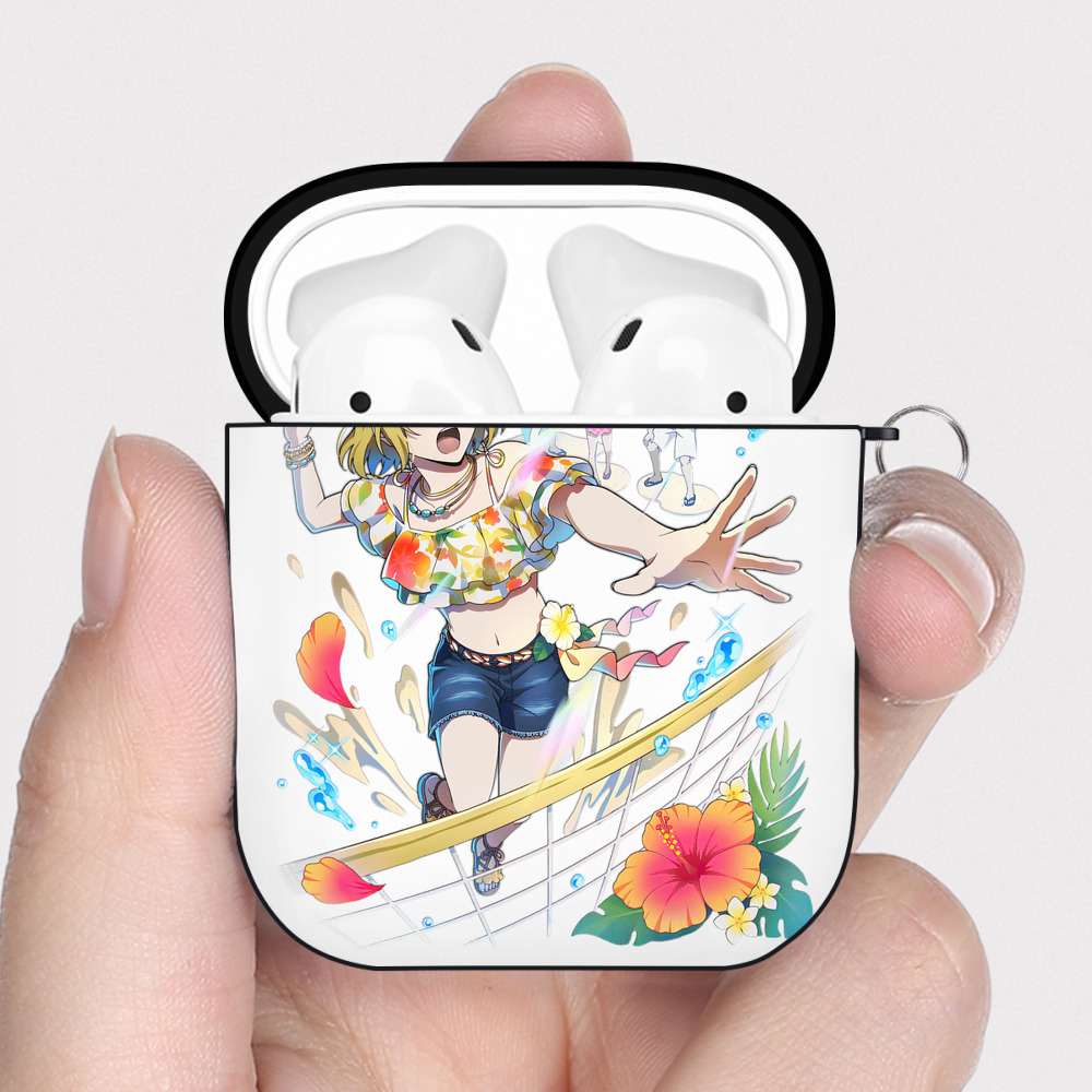 （画像用） 文豪ストレイドッグス Bungo Stray Dogs AirPods 第2世代保護ケース ハードシェル ブラック 耐衝撃・防指紋・カラビナ付き
