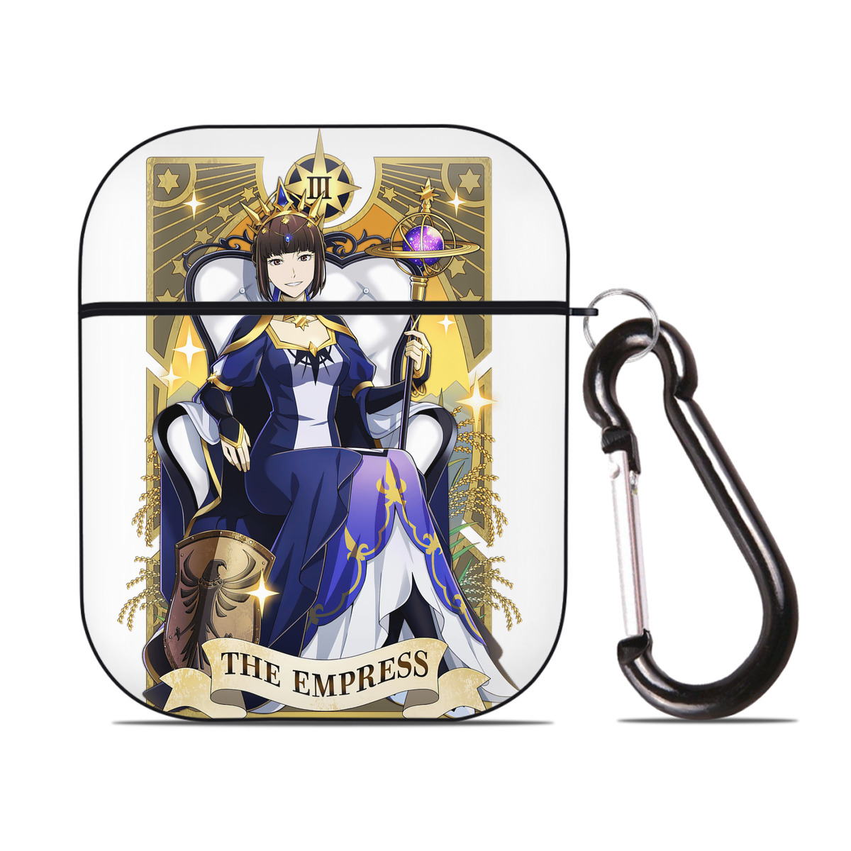 （画像用） 文豪ストレイドッグス Bungo Stray Dogs AirPods 第2世代保護ケース ハードシェル ブラック 耐衝撃・防指紋・カラビナ付き