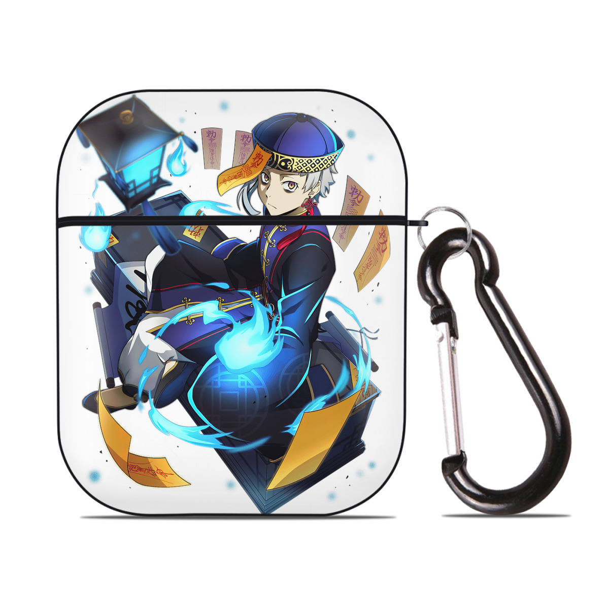 （画像用） 文豪ストレイドッグス Bungo Stray Dogs AirPods 第2世代保護ケース ハードシェル ブラック 耐衝撃・防指紋・カラビナ付き