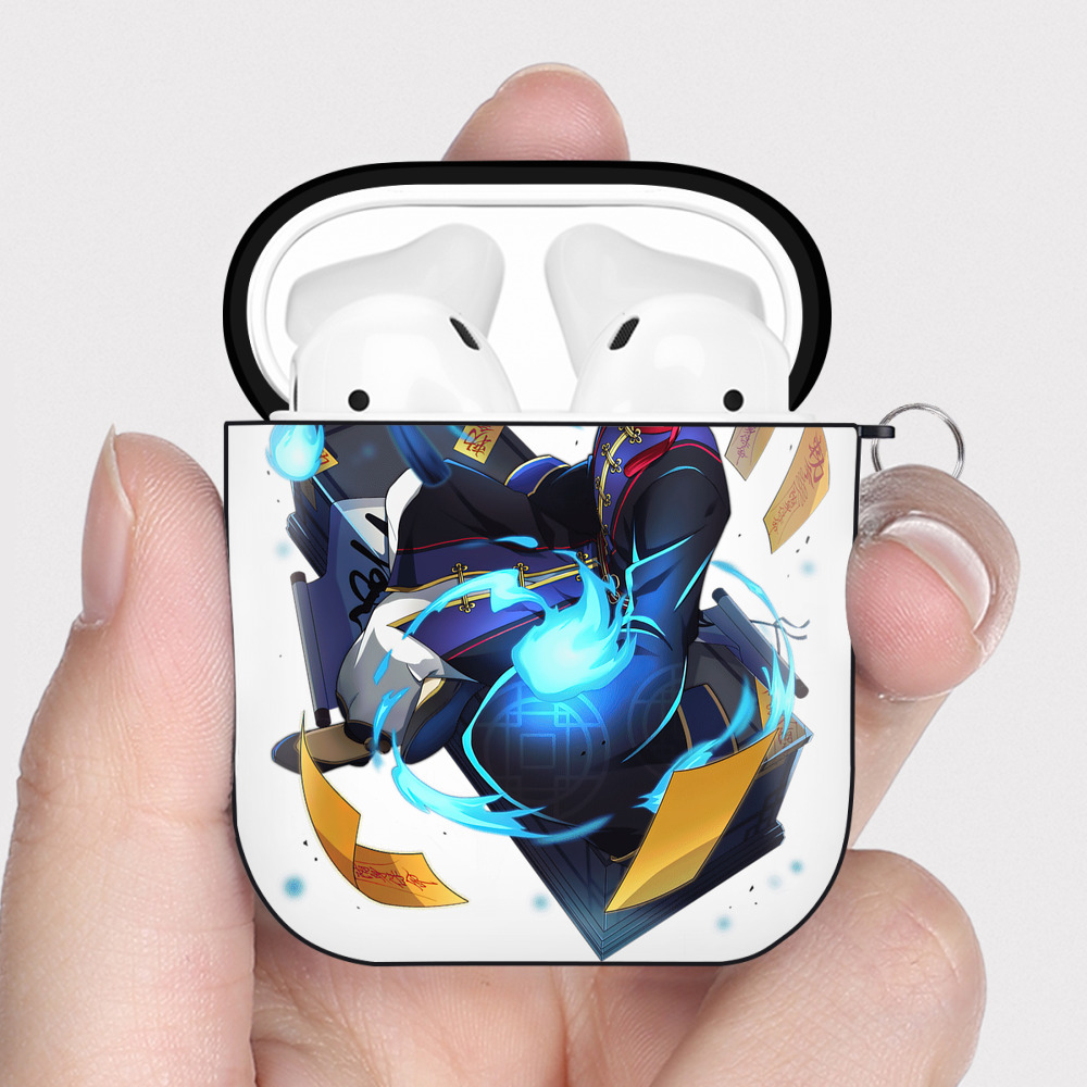 （画像用） 文豪ストレイドッグス Bungo Stray Dogs AirPods 第2世代保護ケース ハードシェル ブラック 耐衝撃・防指紋・カラビナ付き