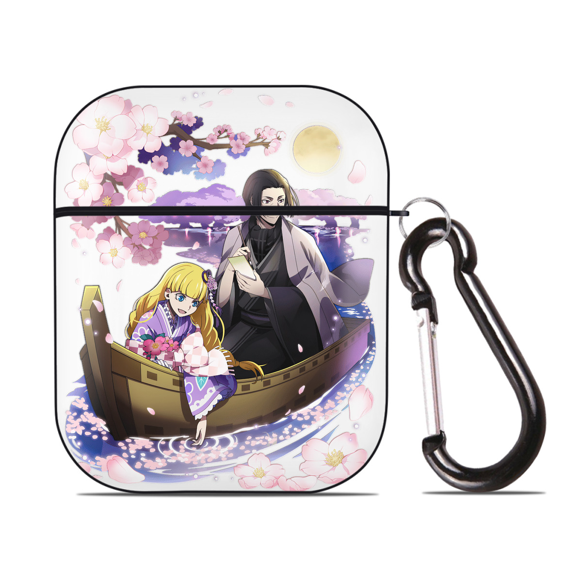 （画像用） 文豪ストレイドッグス Bungo Stray Dogs AirPods 第2世代保護ケース ハードシェル ブラック 耐衝撃・防指紋・カラビナ付き