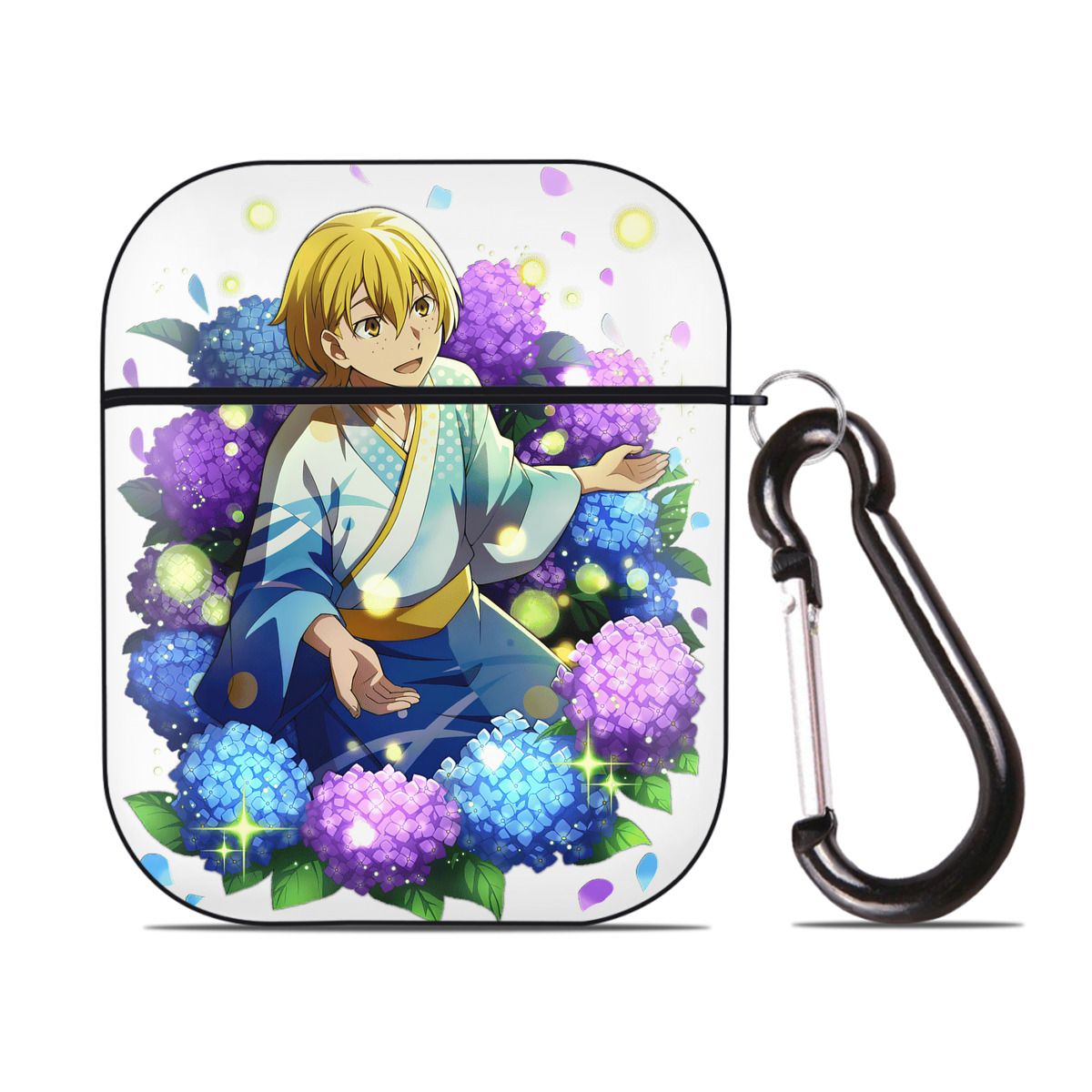 （画像用） 文豪ストレイドッグス Bungo Stray Dogs AirPods 第2世代保護ケース ハードシェル ブラック 耐衝撃・防指紋・カラビナ付き