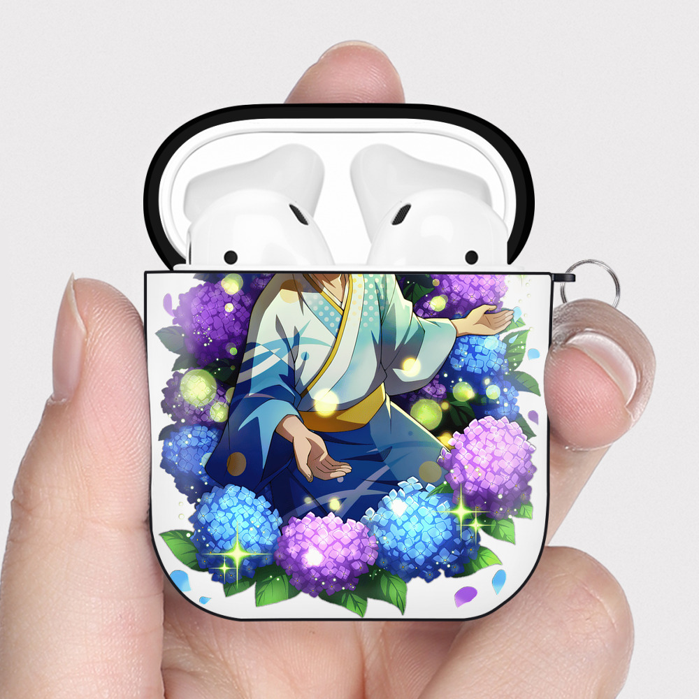 （画像用） 文豪ストレイドッグス Bungo Stray Dogs AirPods 第2世代保護ケース ハードシェル ブラック 耐衝撃・防指紋・カラビナ付き