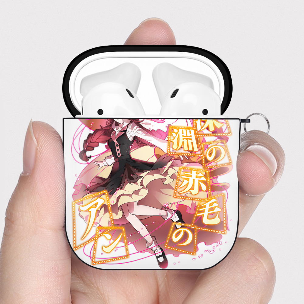 （画像用） 文豪ストレイドッグス Bungo Stray Dogs AirPods 第2世代保護ケース ハードシェル ブラック 耐衝撃・防指紋・カラビナ付き